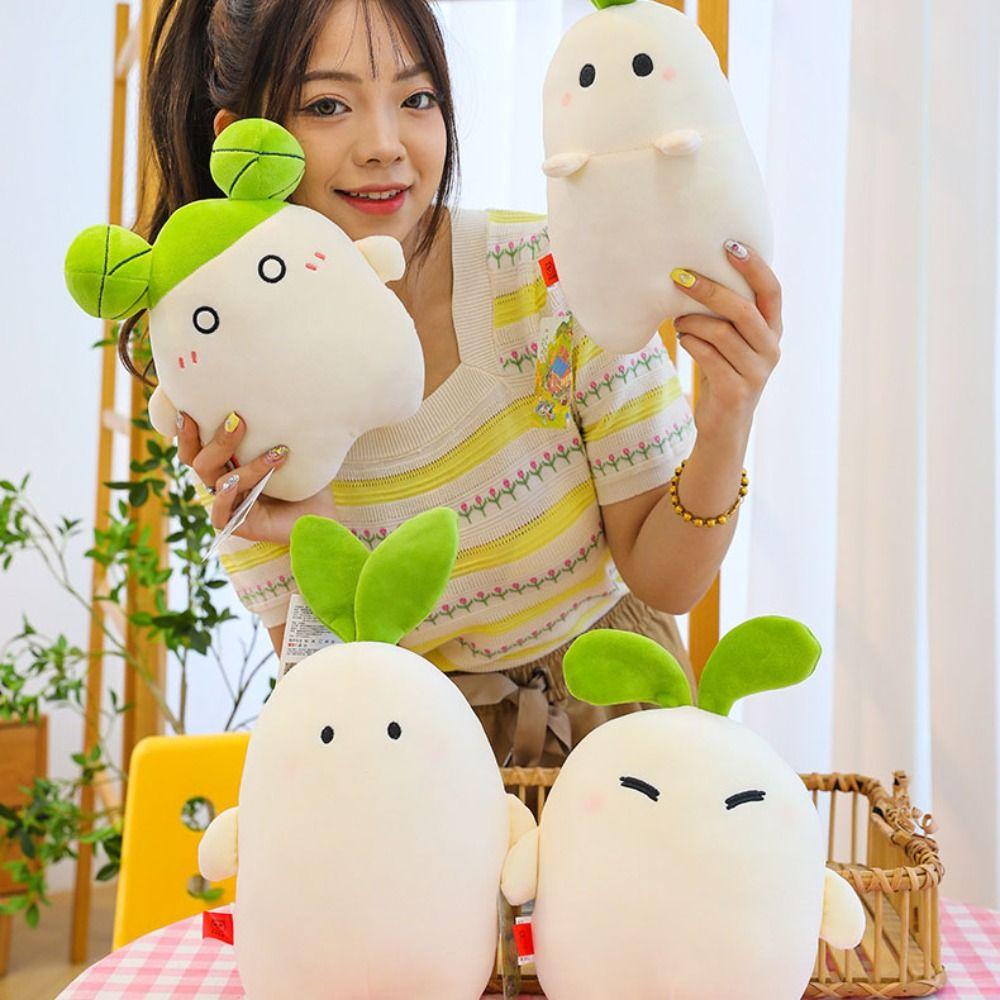 Daikon Carrot Hugging Plush Toy PP Cotton Radish Stuffed Doll Toy  Birthday Christmas