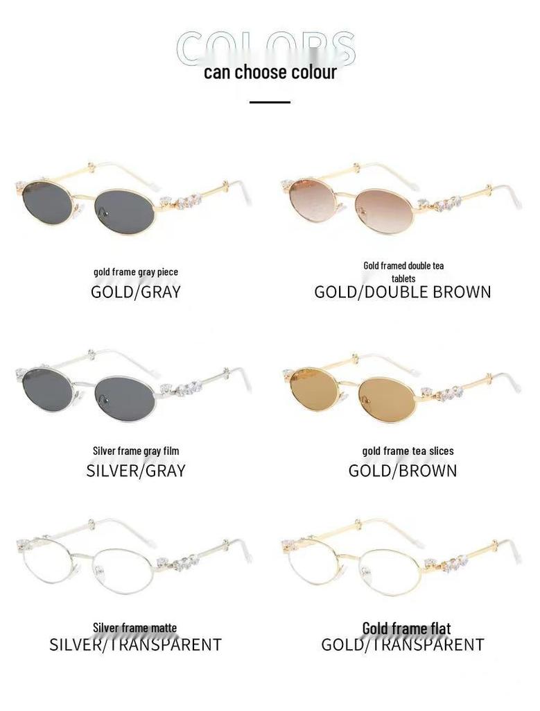 Модные винтажные солнцезащитные очки в стиле Y2K со стразами и защитой от синего света