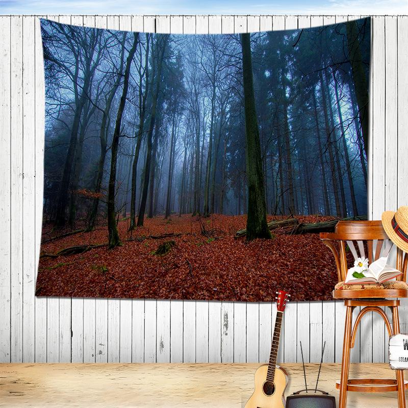 Романтический осенний пейзаж лес лиственный домашний гобелен спальня гостиная фон эстетизм украшения