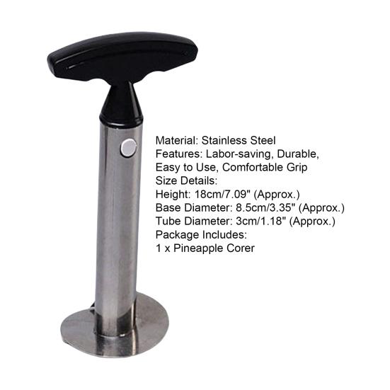Practical Save Time Stainless Steel Manual Pineapple Corer Cutter Fruit Peeling Tool for Restaurant