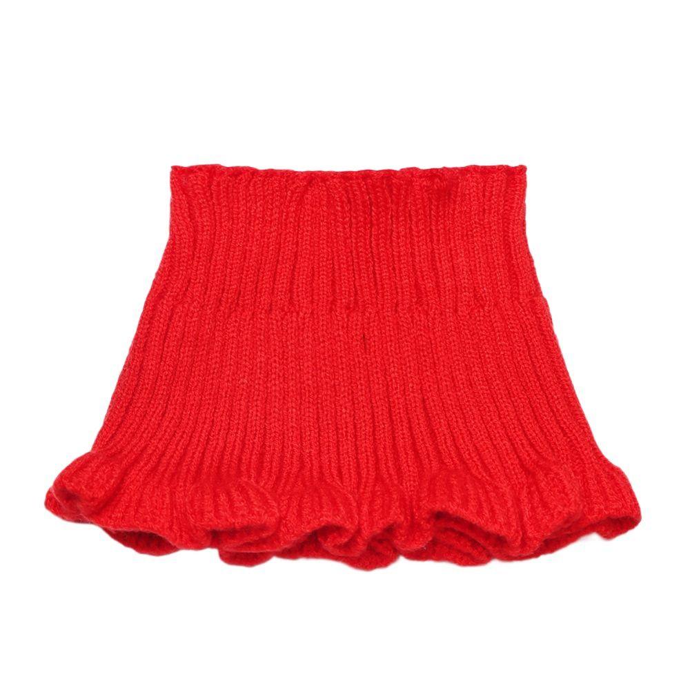 Winter Solid Color Ruffle Autumn Knitted Scarf Women Bib Neck Guard Korean Style Fake Collar