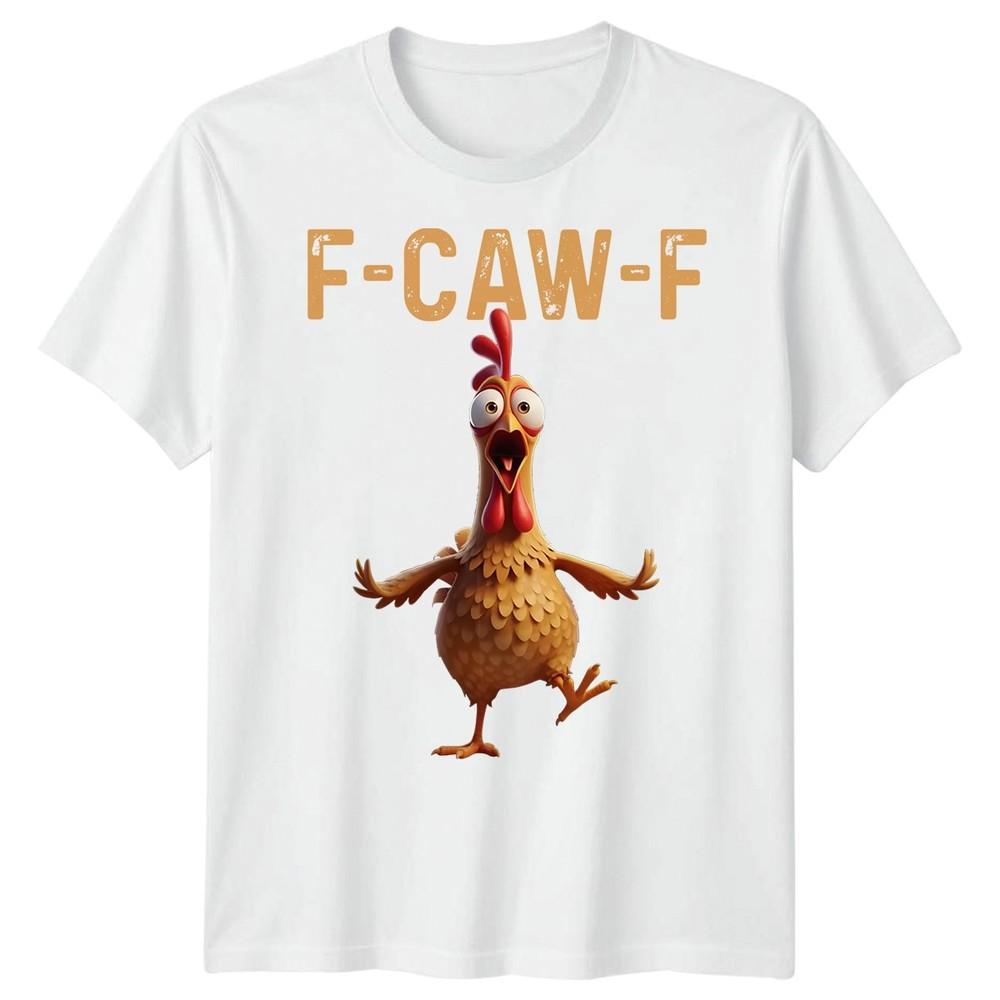 F-CAW-F Саркастическая футболка с мемом про курицу Смешная готическая футболка на Хэллоуин для взрослых#2