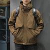 Ветрозащитная куртка для улицы, куртка с хлопковой подкладкой, мужская свободная куртка большого размера, модная брендовая, утепленная и защищенная от холода, куртка с капюшоном, на хлопковой подкладке