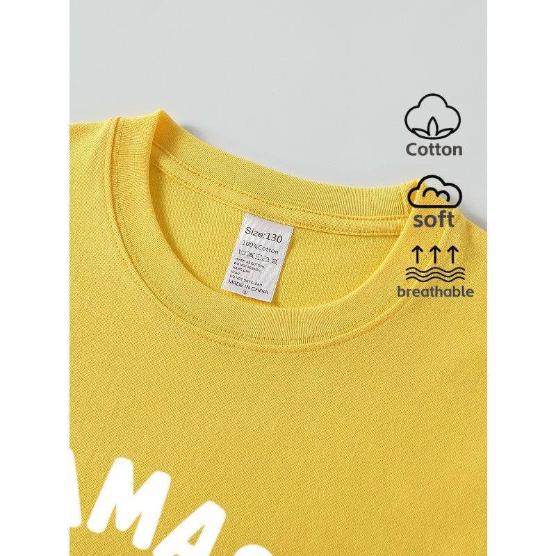 European sizes Boys T Shirt Casual Short Sleeve T-Shirt with Llama Meditation Yoga Pose Art Graphic Print-- Fun Summer Design