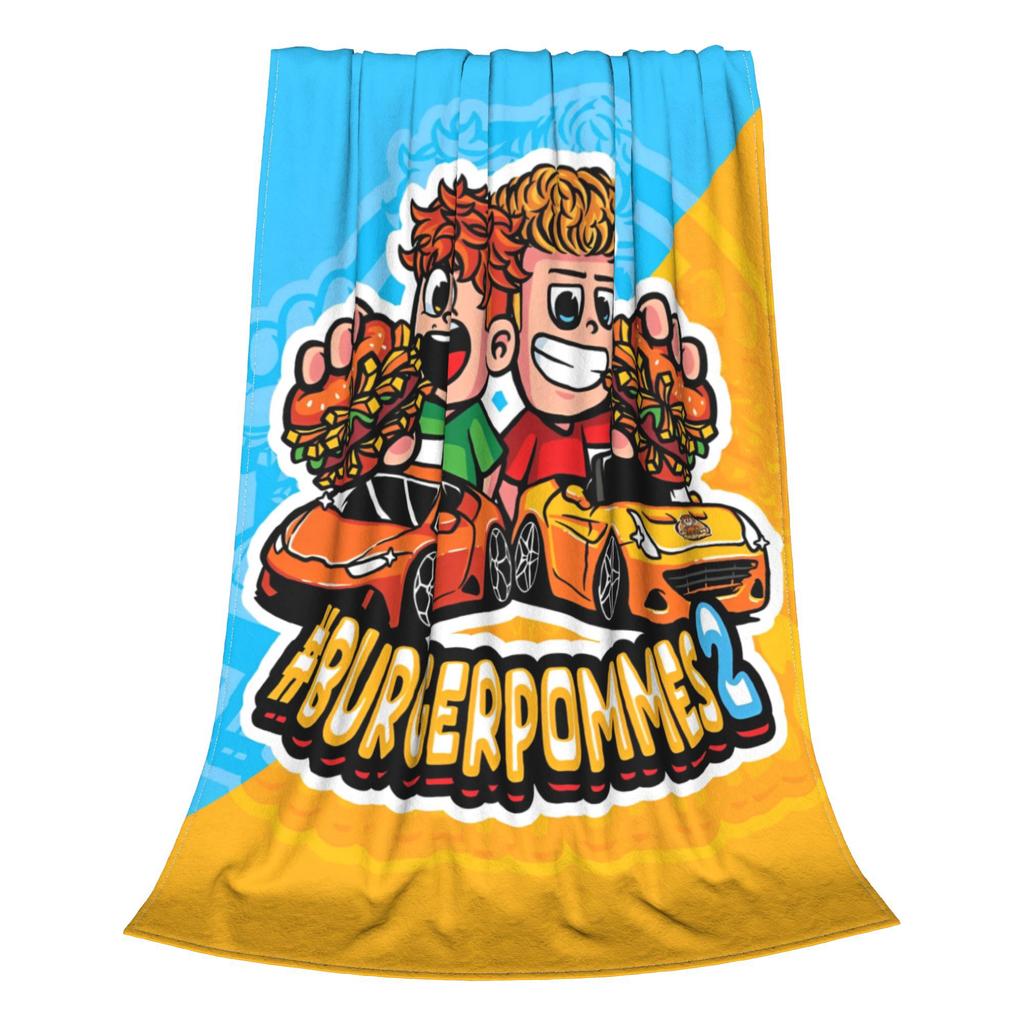 Lukasbs Мультяшные пледы с бургерами и картошкой фри Фланелевые Icrimax Игровые Музыкальные Портативные Супер теплые пледы для дома Уличные Покрывала