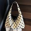 Простая сумка на плечо с бантом женская сумка 2025 новая мода в горошек портативная сумка-тоут высокая ценность сумка для поездок на работу