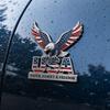 США Вера Семья Свобода Металлическая эмблема Значок на автомобиль с дизайном орла Прочный и детализированный автомобильный аксессуар для наружного украшения