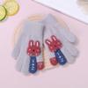 New Outdoor Cold-proof Knitted Warm Children's Gloves Cute Thickened Plush Bunny Finger Gloves