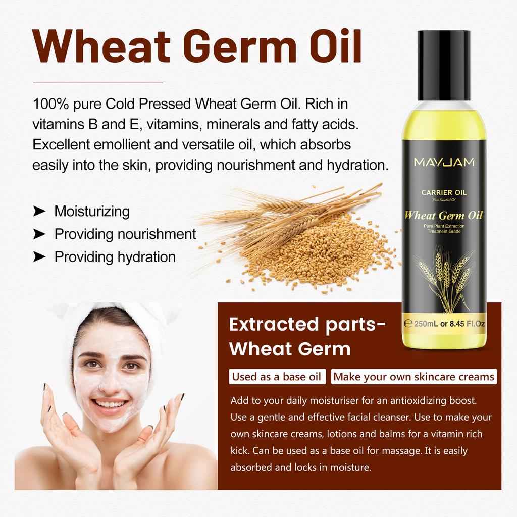 MAYJAM 250 мл 8,8 унций Масло-носитель Масло для кутикулы Кремы Масла для тела Бальзамы для губ Сладкий миндаль Шиповник Виноградные косточки Жожоба Оливковое масло