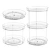 Yousheng Clear Spice Rack Lazy Susan Turntable Многоуровневая вращающаяся на 360 градусов полка для приправ Кухонный органайзер для столешницы