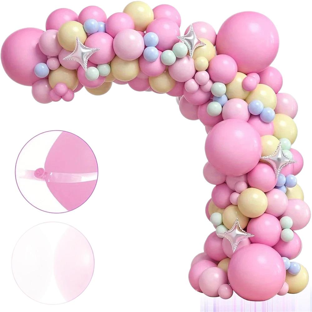 Набор цепочки из воздушных шаров Ткань-фон Единорог Оформление сцены Украшение из воздушных шаров для детской вечеринки по случаю дня рождения Воздушный шар