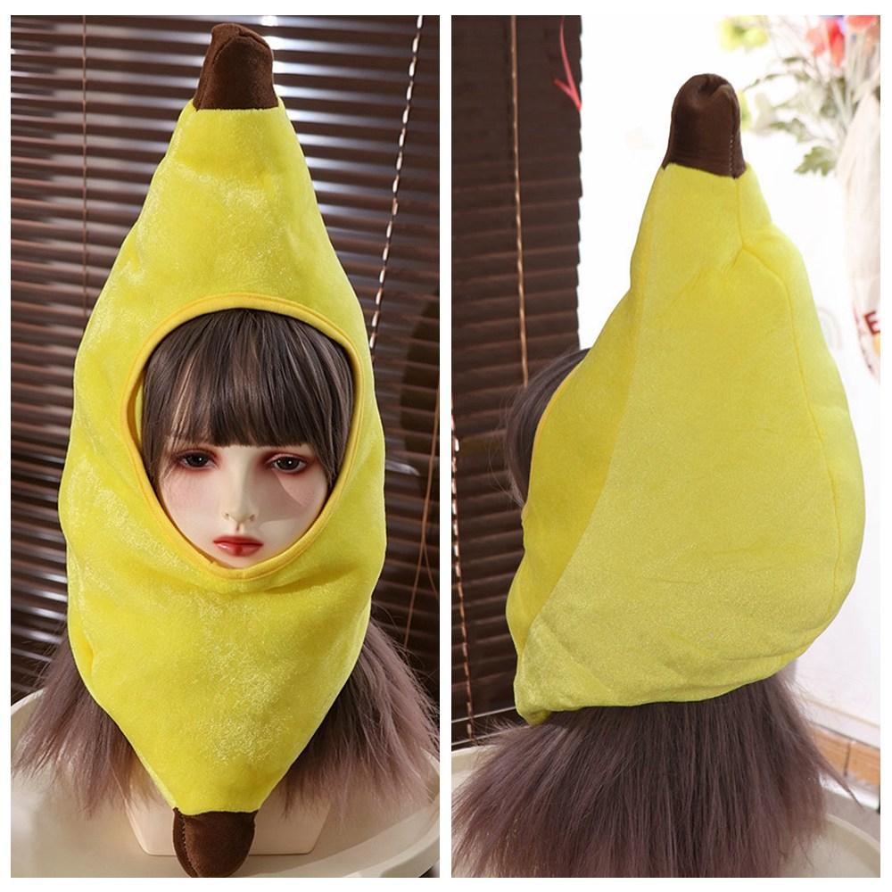 Cute Yellow Banana Cap Creative Banana Head Cover Gift Plush Fruits Hat Carnivals