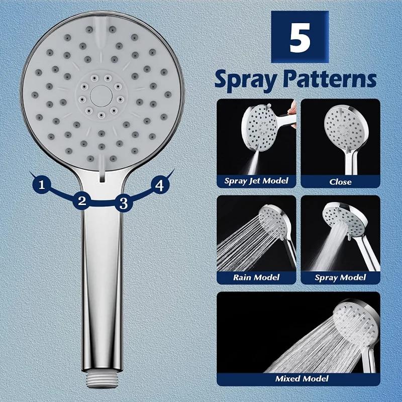 Роскошная система тропического душа для ванной комнаты, набор для душа с верхним распылением из нержавеющей стали, наборы смесителей для душа для ванной комнаты, 5 режимов, ручное сиденье для душа