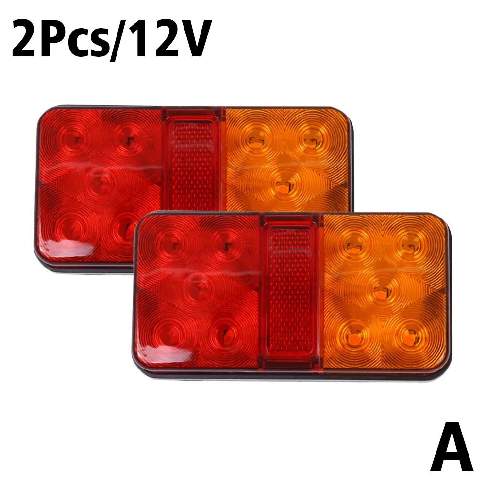 2Pcs 12V/24V/12-80V LED Truck Tail Lamp Taillight Turn Signal Indicator Stop Lamp Rear Brake Light For Car Truck Trailer Ca N2H0