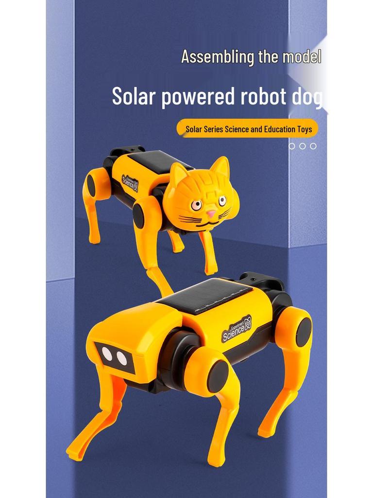 Механическая собака и кошка на солнечной энергии для самостоятельной сборки, развивающие игрушки для детей