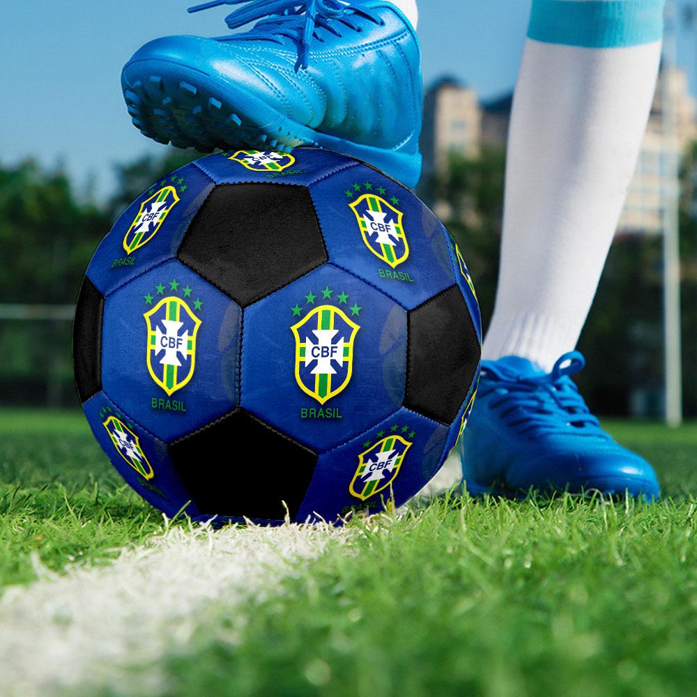 Brazil National Team CBF Size 5 Soccer Ball, Machine-Stitched PVC, Durable & High Bounce, All Ages Fit, fan merchandise, matches & outdoor use.