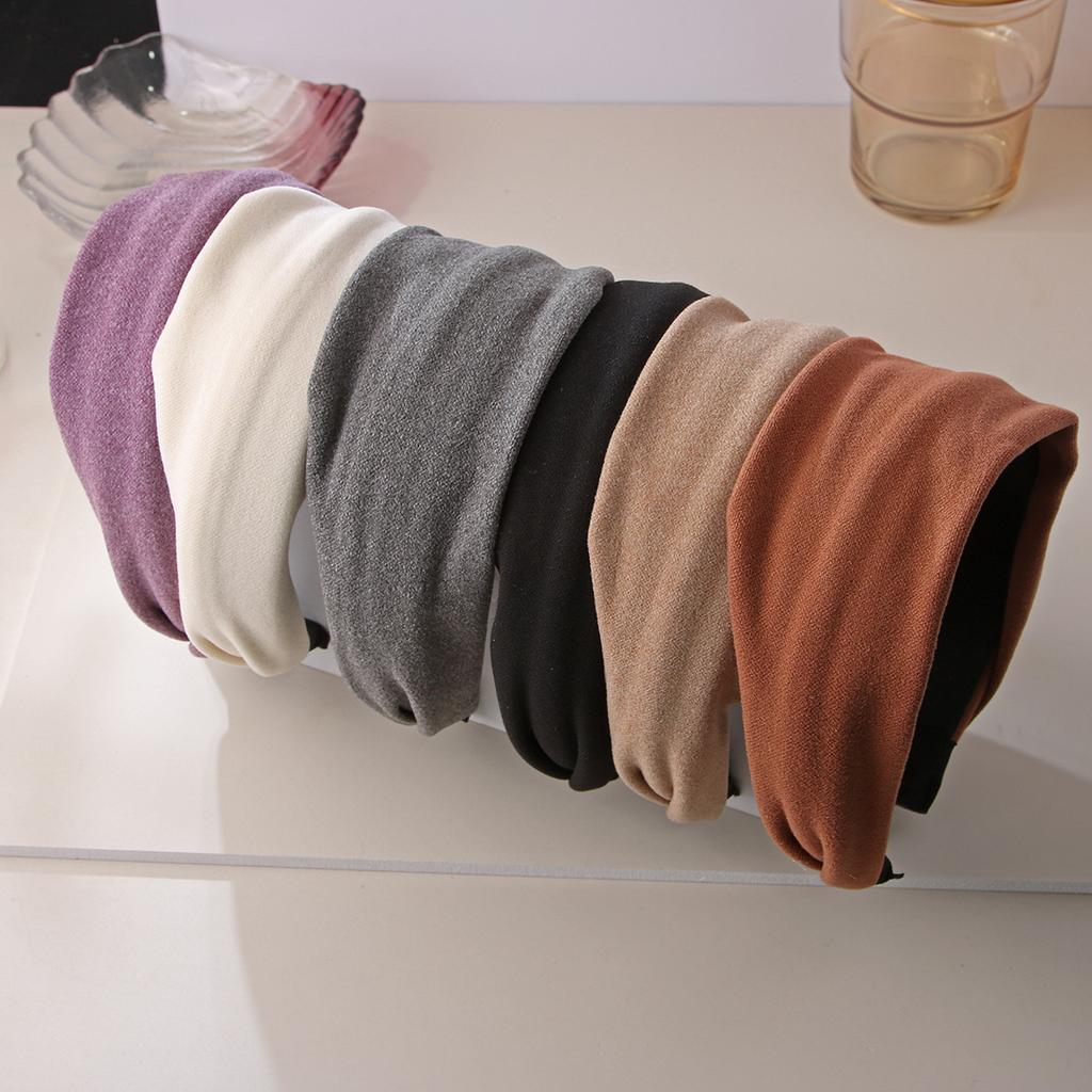 Wide-brimmed Headband for Women, High-grade Pure Color, Versatile Headband, High Skull Headband, Face Wash and Makeup Pressing Hairpin Headdress