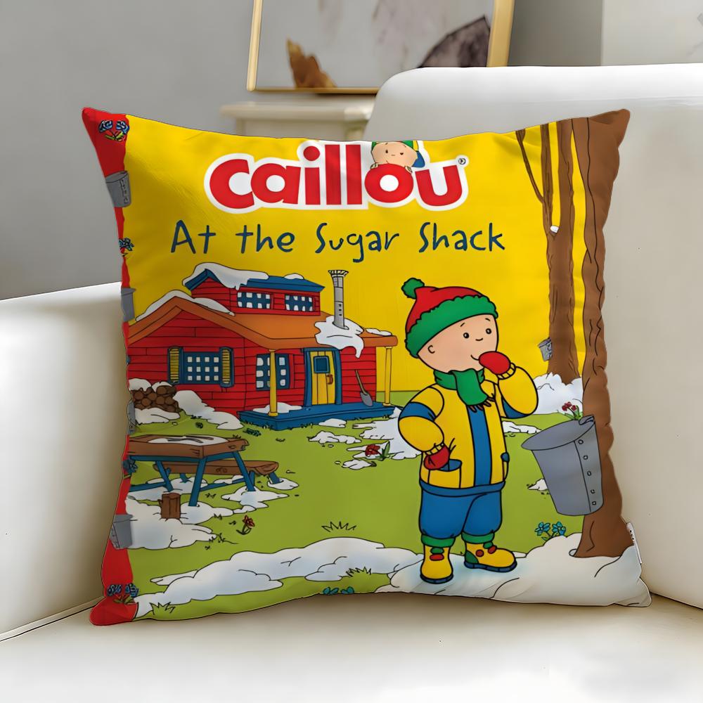 classic cartoon Caillou Cushion Cover Soft & Easy-Wash Pillow Case – Versatile for Couch, Bed, Travel and Office