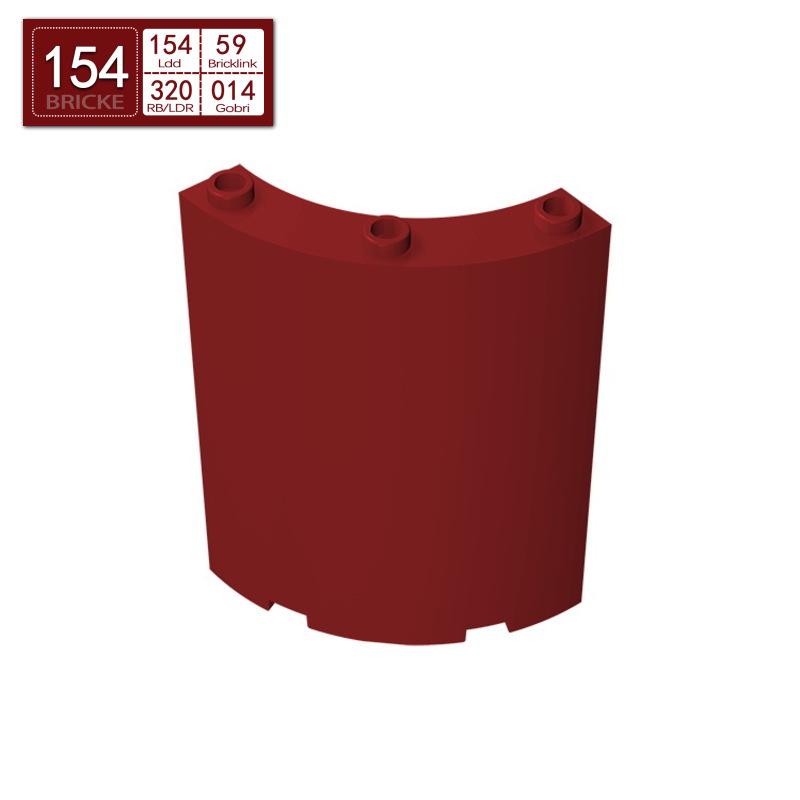 BRICKE Guest Brick Building Blocks: 4x4x6 Curved Wall Panel, Compatible with Lego 30562/46361 Small Particle Blocks