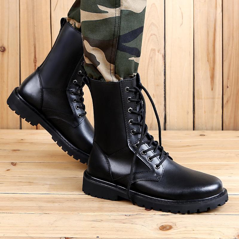 Fashion Winter Lace Up Outdoor Long Boots Motorcycle Boots Winter Warmth Designer High Leather Shoes Fashion Casual Black Boots