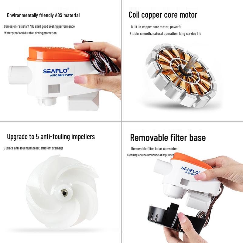 SEAFLO Marine 12V/24V Automatic Bilge Pump for Yachts & Speedboats
