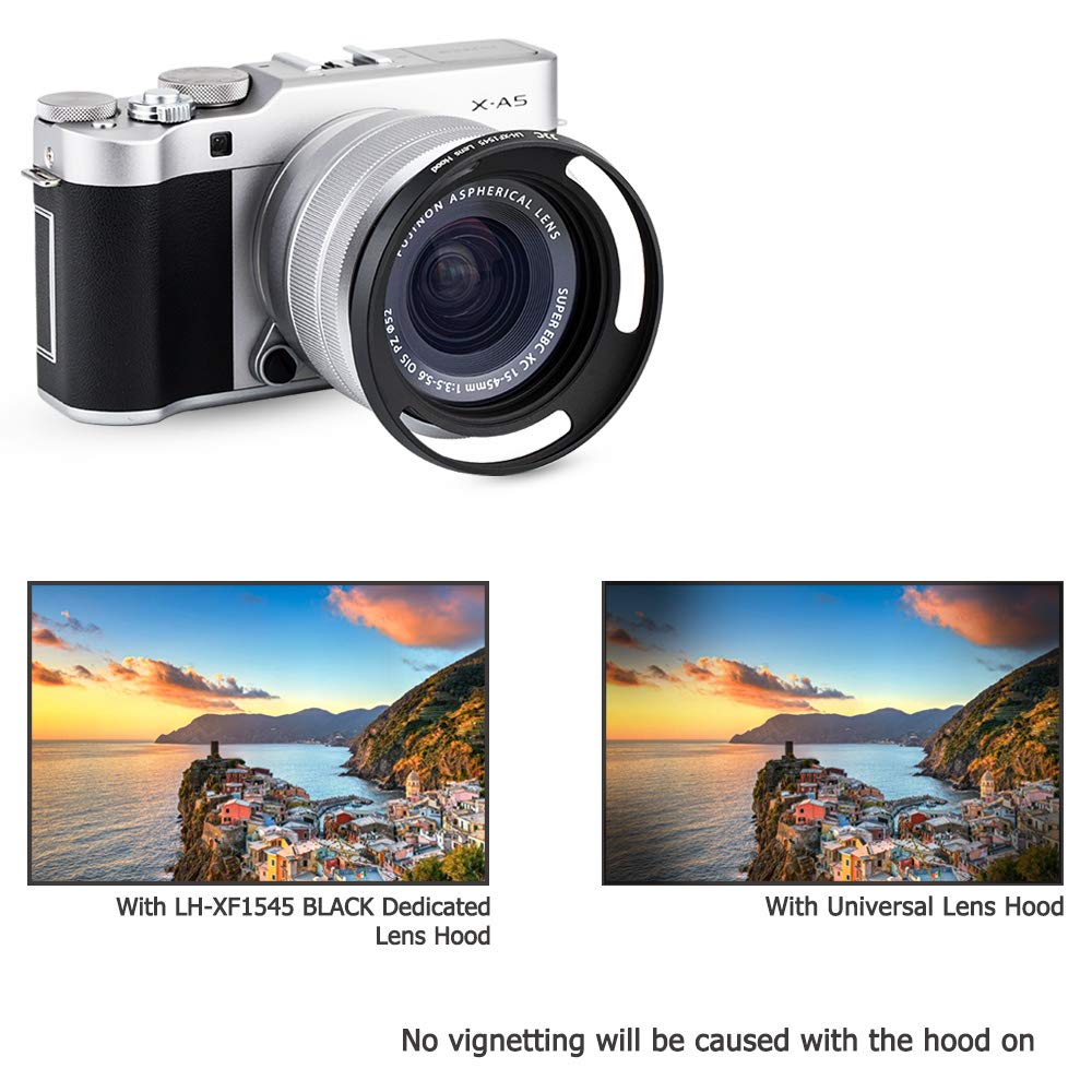 Металлическая бленда JJC для объектива Fujifilm Fujinon XC OIS PZ, совместимая с черным ввинчивающимся объективом 15-45 мм F3.5-5.6 X-T4 X-T200 X-A7 X-Pro3 X-Pro2 X-T3 X-T2