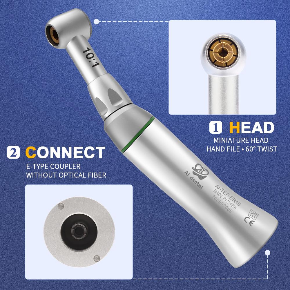 Стоматологический угловой наконечник AI-TEP-ER10 10:1 низкоскоростной ручной напильник с поворотом на 60 градусов