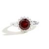 Кольцо из стерлингового серебра 925 пробы с цветочным дизайном, натуральный красный гранат, драгоценный камень, изысканные украшения для девочек, дочери, подруги, хороший подарок