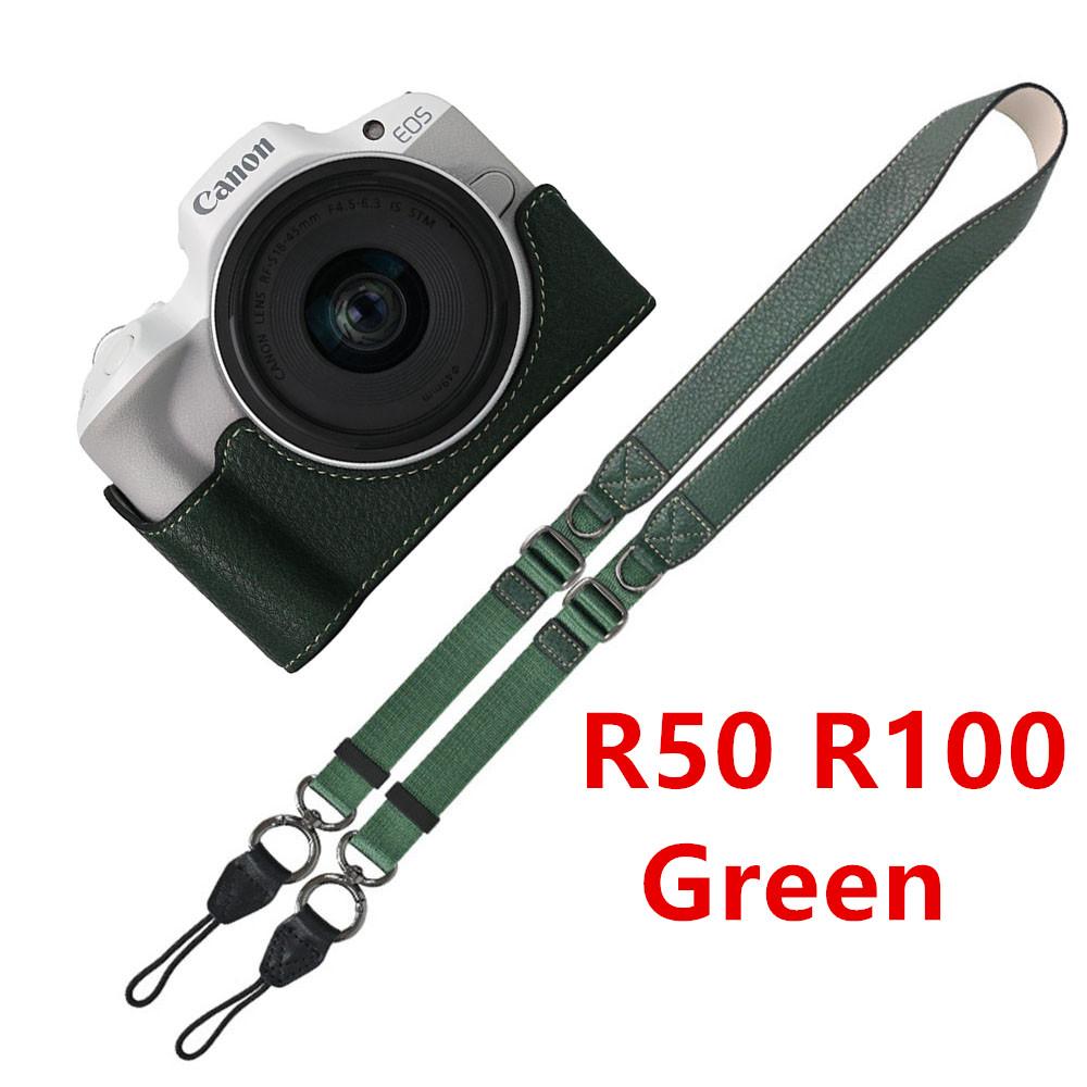 Получехол для камеры из ПУ кожи личи для Canon EOS R50V R50 R100 R8 R10 R5 R5II R6 R6II 200D 200DII SX70HS, чехол с плечевым ремнем