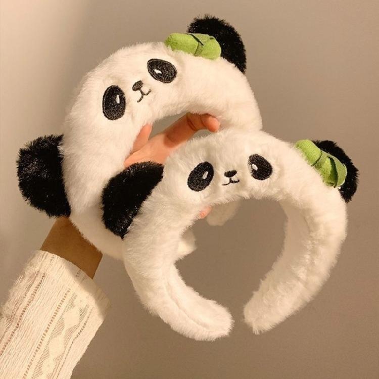Light weight Panda Plush Hairband Washing Children Headbands Adjustable Headwear for Children Teens and Panda Fans