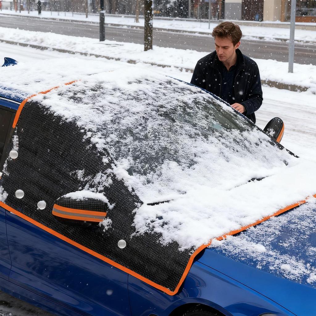 Универсальный магнитный чехол от снега на лобовое стекло автомобиля, водонепроницаемый, из ткани Оксфорд, защита, ветрозащитный чехол от снега на лобовое стекло автомобиля с ремешком