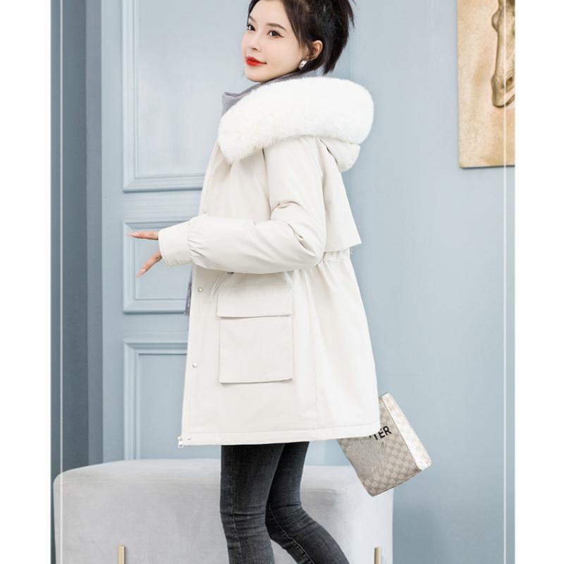 Осенне-зимняя женская однотонная съемная корейская версия с капюшоном на талии, теплая женская куртка, 5 цветов