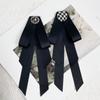 Black Fabric Bow Brooches For Women College Style Collar Flower Lapel Pins Crystal Necktie Fashion Jewelry Gifts
