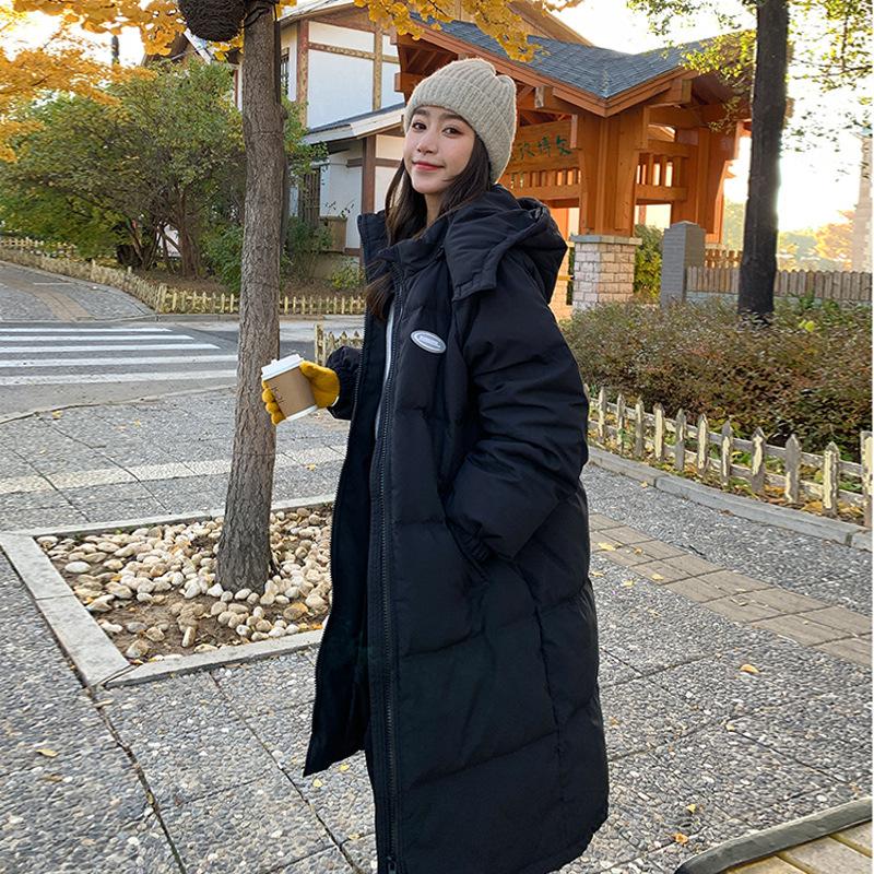 Женская хлопковая куртка-пуховик средней длины выше колена, ветровка, новая свободная зимняя куртка из хлопка для женщин, популярная утолщенная хлопковая куртка