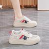 2025 Summer Little White Shoes New Korean Version Ins Female Students Height Increase Hollow Mesh Breathable Casual Street Shot Color Matching