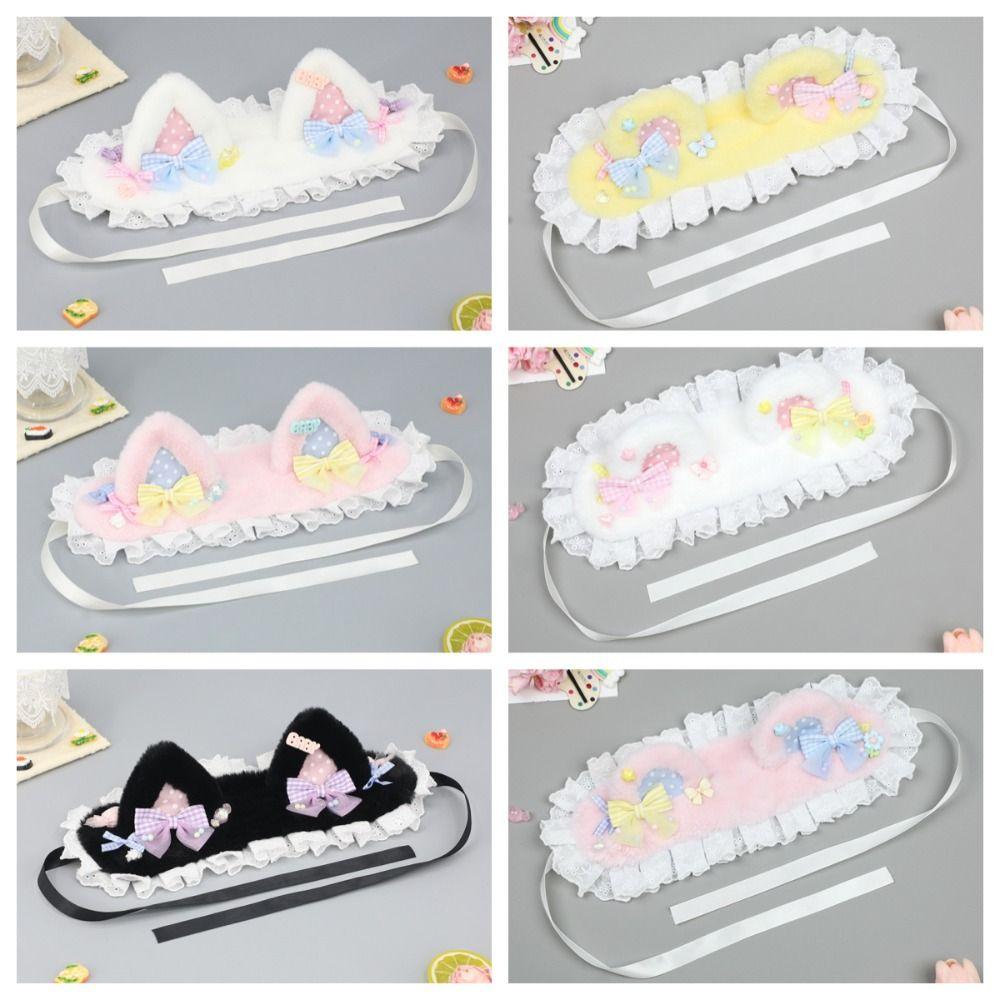 Lace Cat Ears Headband Furry Lolita Bandeau Cute Bear Ear Hair Band Lolita Accessories