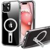 Protective Case - BOOLING - for iPhone 15 - Transparent Silicone - Magnetic Stand - Shockproof