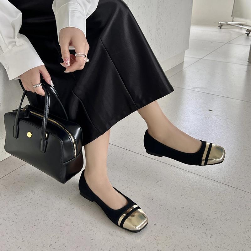 French Beautiful Single Shoes, Small Fragrant Temperament, Evening Shoes with Skirts, Soft Soles, Shallow Mouth Flat Soles, Gentle Wind, Mary Jane Sh