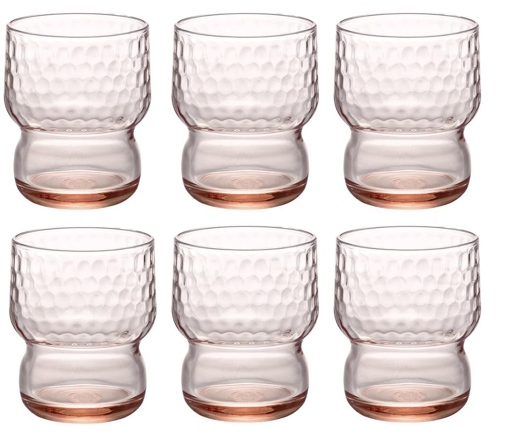 Adelia Stacking Glasses 280ml Mouth Reinforced AX Forte Tortoise Shell Set of 6 Made In Japan BC-708