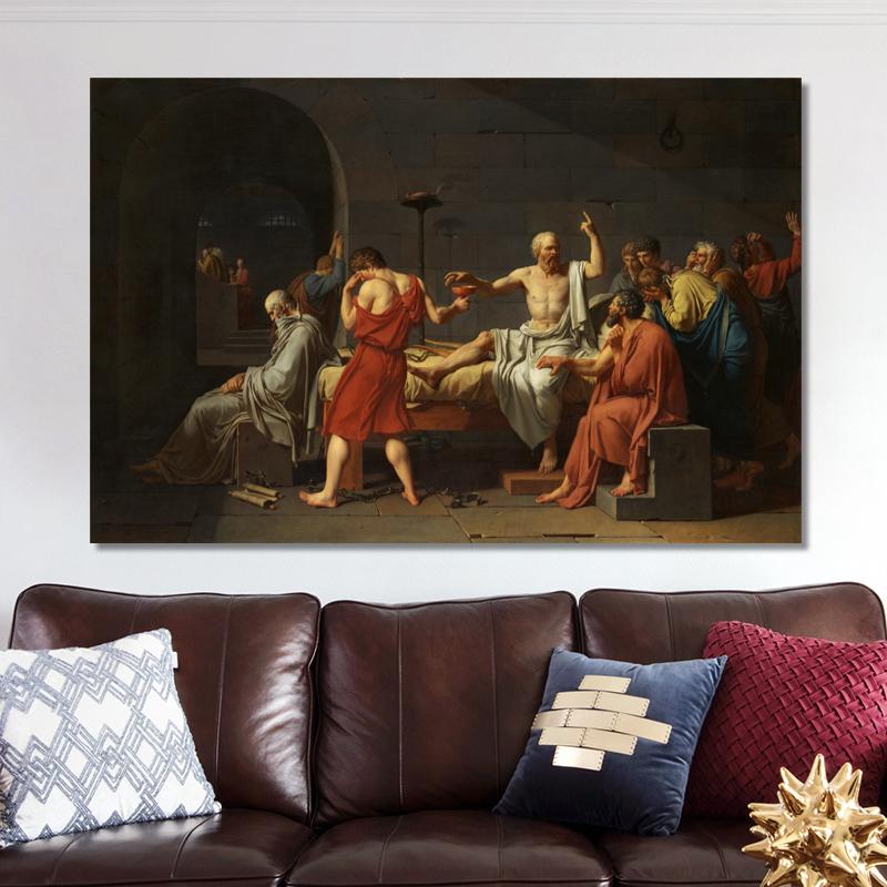 Famous Painting The Death of Socrates Canvas Painting Posters and Prints Wall Art Picture for Living Room Decor Cuadros