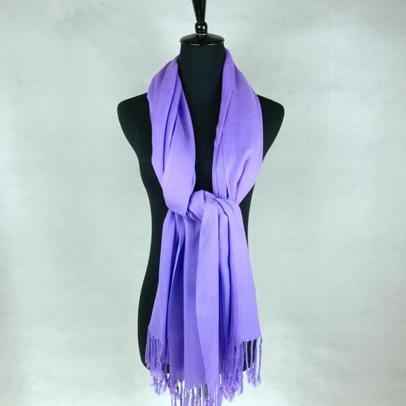 Big Red Club Gift Print OO Embroidery Solid Color Twill Cotton Shawl Scarf Extra Long High Sense