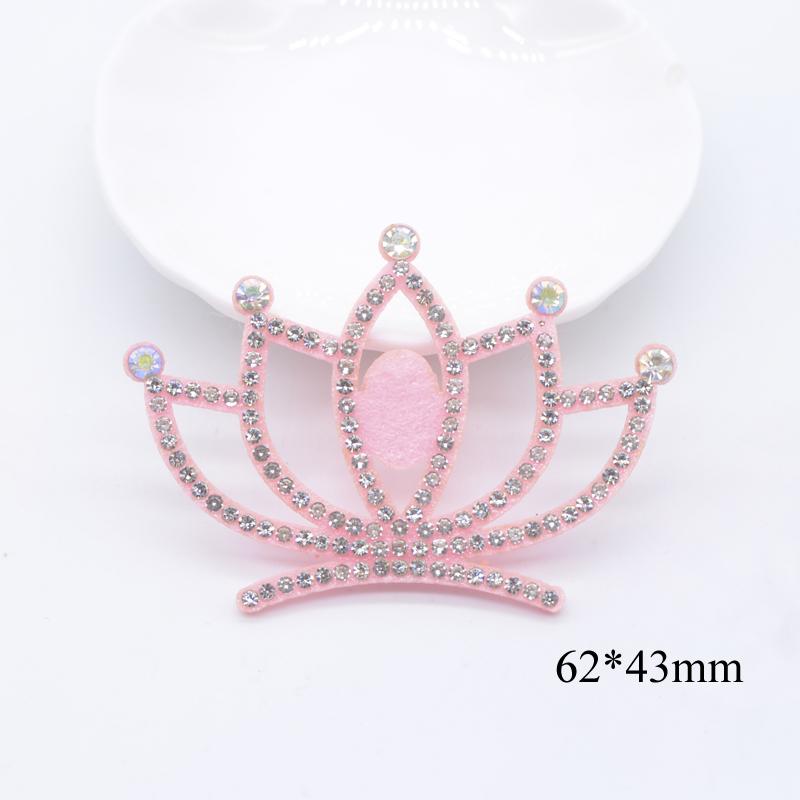 10Pcs 62*43mm Padded Crown Sewinng On Scrapbookings Planar Crafts Accessories Decorations Rhinestone Patches