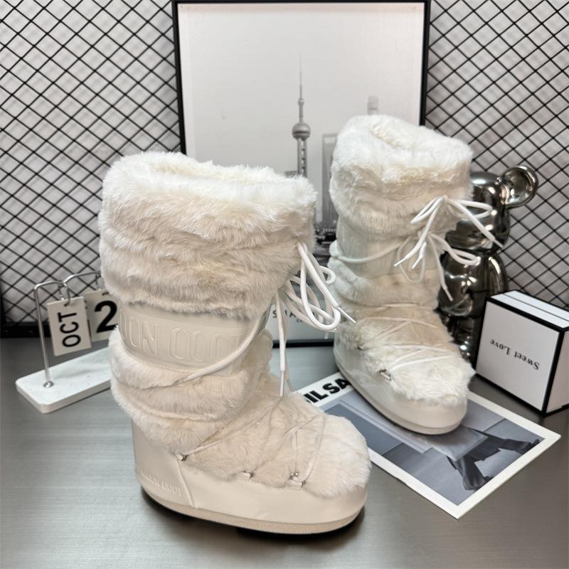 Waterproof version of gypsy moon snow boots women's winter new medium and high tube lace-up non-slip warm ski shoes