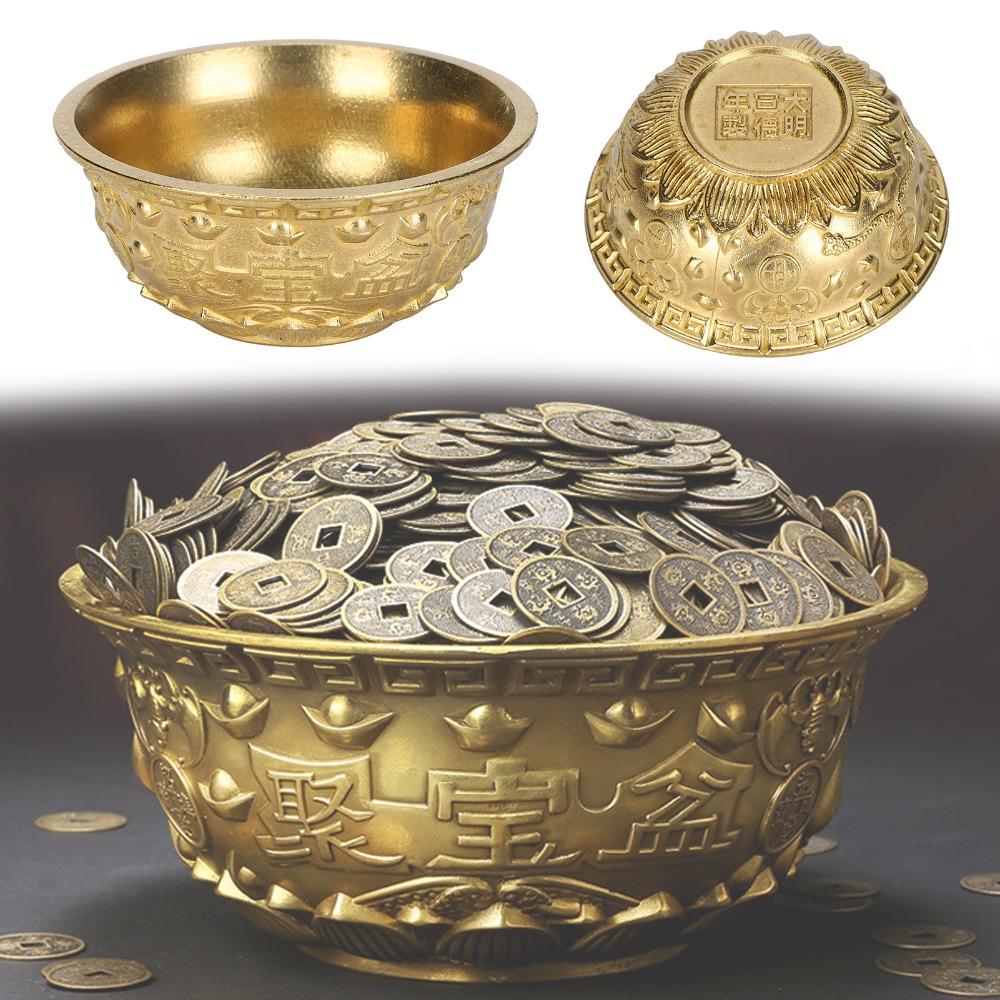 Brass Cornucopia Bowl Classic Embossed Wealth Prosperity Bowl Wealth Abundance Gift