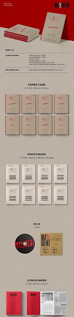 Stray Kids MAXIDENT Корейское издание Фото [WELLPOD Limited] - (ДЕЛО Вер.) (случайная обложка.) [Дополнительная бонусная карта]