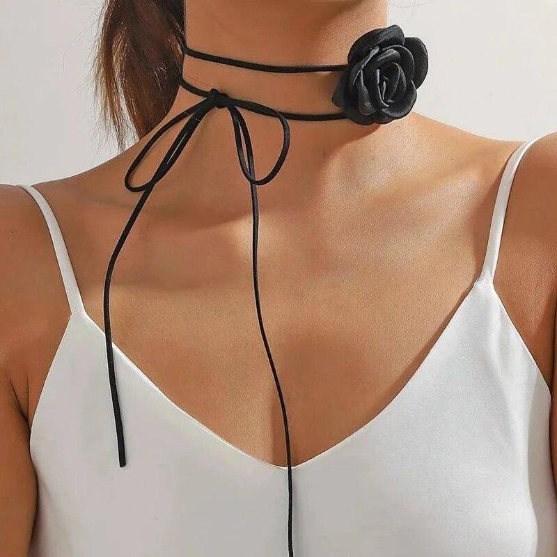 Изысканное колье-чокер с искусственным жемчугом, модный галстук-бабочка на шнуровке, бархатное ожерелье, индивидуальное простое ювелирное изделие для женщин