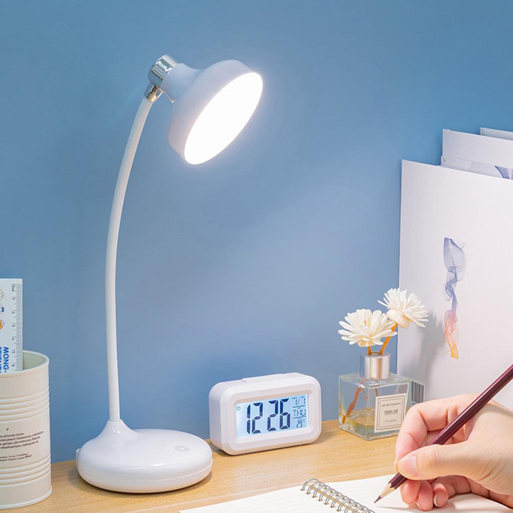 LED Eye-care Desk Lamp USB Rechargeable Reading Lamp 3000- 6000K Long Press Infinitely Dimmable