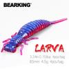 BEARKING Larva Soft Lures 85mm 4.5g 4pcs/bag Fishing Artificial Silicone Bass Pike Minnow Swimbait Jigging Plastic Baits Worm