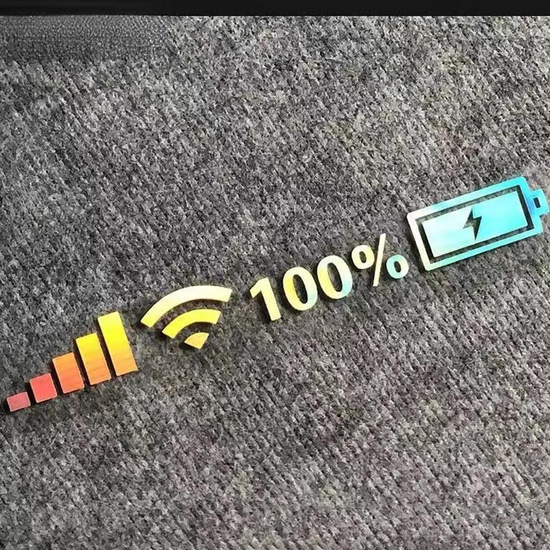 1pc Signal WiFi Power Reflective Car Windshield Stickers Auto Window Vinyl Decals Funny 100% Battery 5G Logo Pegatinas De Coche