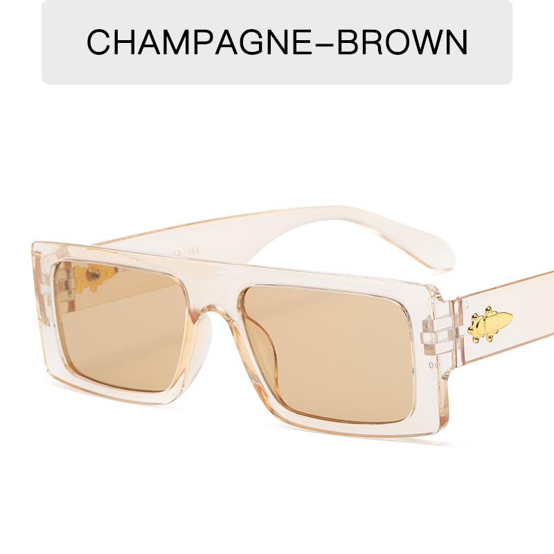 Women's Retro Rectangular Sunglasses Luxury Fashion Black Eyewear Metal Hinge UV400 Protection